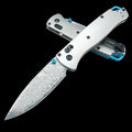 HUAAO Folding Knife Knife with Titanium Alloy Handle EDC Pocket Knife with Pocket Clip Cool Hunting Knives Gifts for Men EDC (Damascus knife)