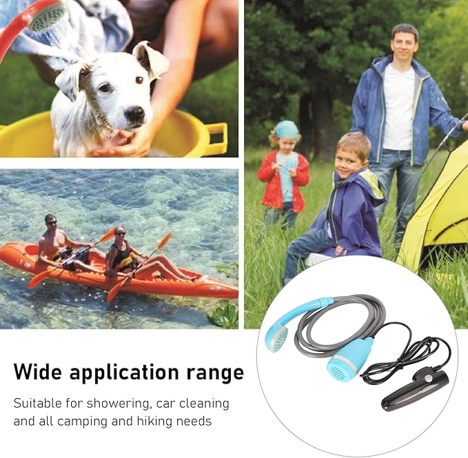 25W Portable Camping Shower Kit USB Charging Compact Handheld Hands Free Rechargeable Outdoor Shower Head Cleaning System 3.7V Pump Convenient Fast