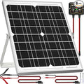 SOLPERK Solar Panel Kit 20W 12V Waterproof Solar Battery Trickle Charger Maintainer + Smart MPPT Controller + Adjustable Mount Bracket for Boat Car RV Motorcycle Marine Automotive