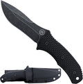 Off-Grid Knives - Backcountry Blackout V2 Fixed Blade with Cryo D2 Blade Steel Full Tang Grippy G10 Scales Kydex Sheath with Lo-Pro Belt Clip Camping Hunting Bushcraft Survival