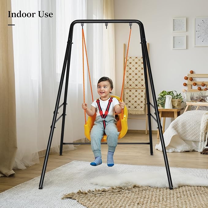 ONCLOUD Outdoor Hanging Chair Stand Heavy-Duty 450 LBS Support Outdoor Hammock Chair Stand for Patio Garden and Backyard Black