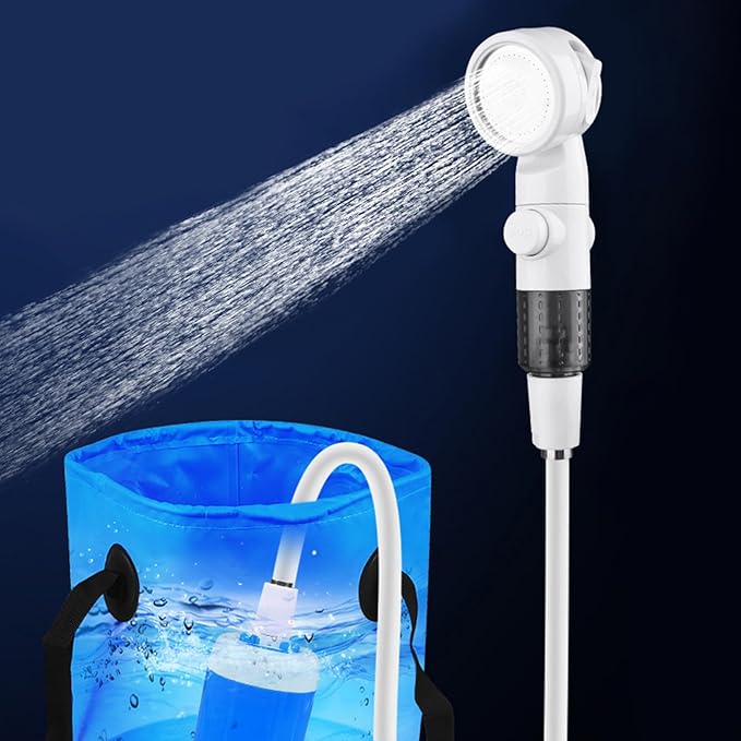 Portable Shower For Camping Portables Shower Pum-p Detachable Hose Outdoor Portable Shower Water Pum-p For Camping 4000mah Battery For Travel And Pet Cleanin-g Multifunction Outdoor Shower