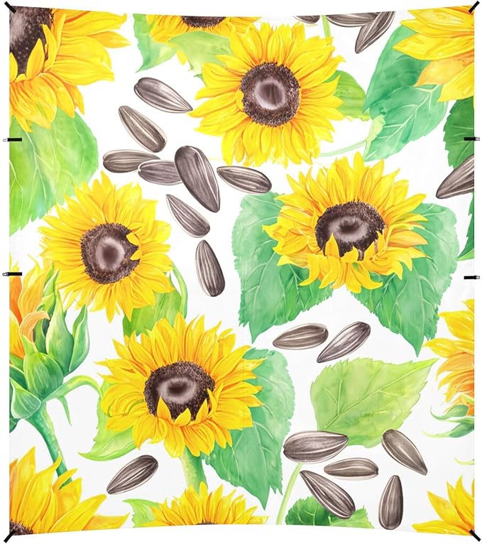 Beach Canopy with Windproof Ropes &amp Sandbags Beach Tent Sun Shade Sun Shelter for Camping Trips Fishing Backyard Fun or Picnics Sunflower