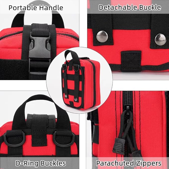 2PCS Tactical EDC Molle Medical Pouch Utility EMT First Aid Kit Survival Bag Waist Pack Hunting Bags（Only Bag）