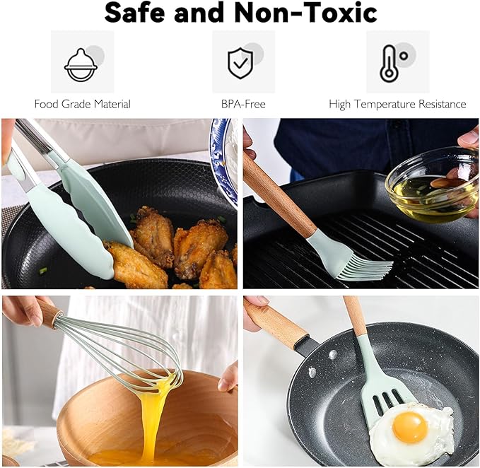 Camping Accessories Kitchen Cooking Utensils Set - Portable Outdoor Camp Cookware Set Silicone Camper Essentials Gear Must Have Supplies for Travel RV BBQ Grill Picnic Hiking