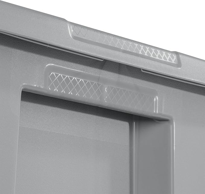 18-Gallon Plastic Storage Bins with Snap-on Lids – 8-Pack Home Organization Essential (Light Gray)