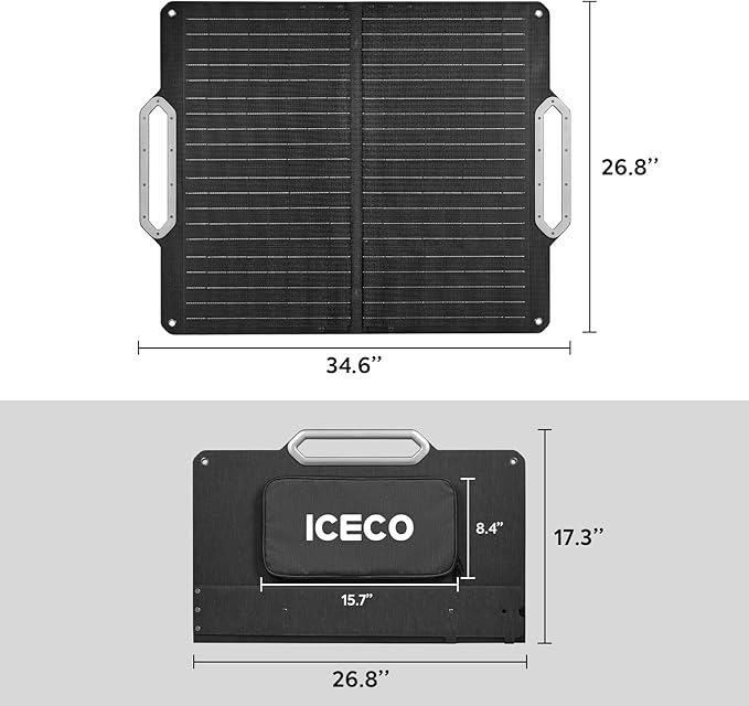 ICECO SP80 Portable Solar Panels 80W High-Efficiency Monocrystalline Solar Panel Foldable Solar Charger with Adjustable Kickstand Waterproof IP67 for Outdoor Camping RV and Emergency Backup