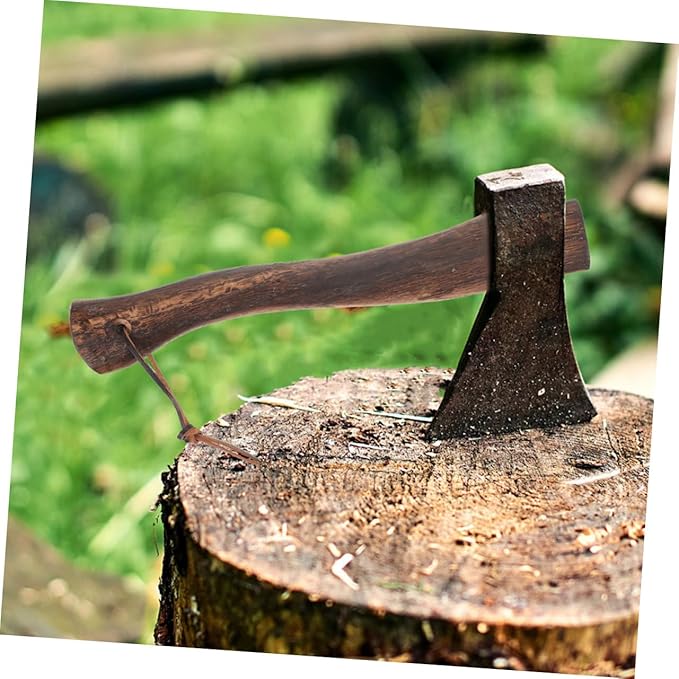 2pcs Ergonomic Wooden Axe Handle Replacement Solid Wood Grip for Mini Axe for Firewood Cutting Gardening Camping and Outdoor Activities