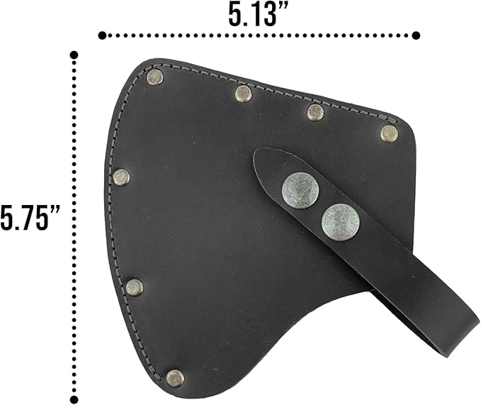 Camper Axe Head Sheath Protector Case Hatchet Blade Safety Sleeve Camping Accessories Lumberjack Outdoors Essentials Full Grain Leather Handmade Charcoal Black