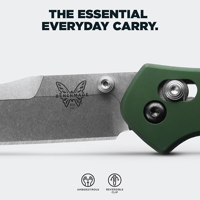 Benchmade - Osborne Every Day Outdoor Folding Knife Reverse Tanto Blade with Green 6061-T6 Aluminum Handle (940)