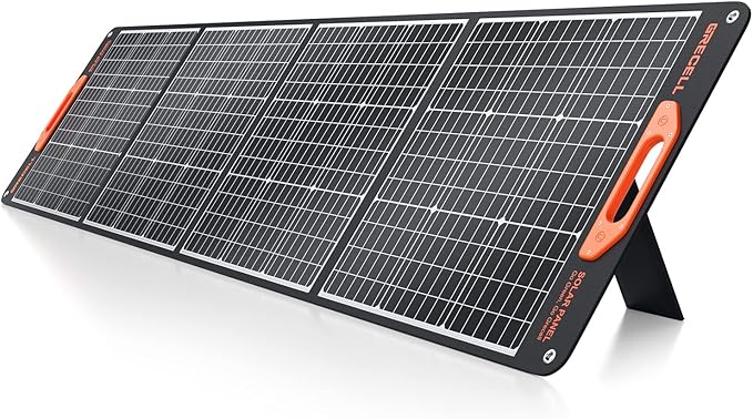 200W Portable Solar Panel for Power Station Generator 12V/24V Flexible Foldable Solar Panel Kit Lightweight High-Efficiency Solar Charger Power Backup for Outdoor Van Camper Boat Caravan Off-Grid