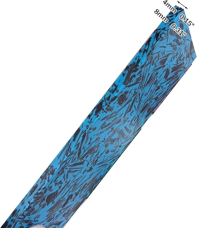 Blade handle scales are blank resin material 4-piece set DIY hand carved crushed carbon marble colored texture material(Orange135x40x8mm)