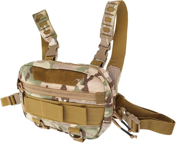 Zerodeko Chest Fanny Pack for Men Multifunctional Outdoor Bag Storage Pockets for Hiking Running