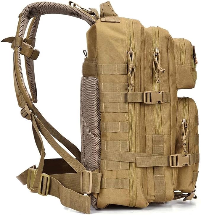 Military Tactical Backpack Large Army 3 Day Assault Pack Molle Bag Backpacks (ACU Camo) (Tan)