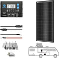 ACOPOWER 100 Watt Solar Panel Kit High Efficiency Monocrystalline 1 * 100W Solar Panels with 20A PWM LCD Charge Controller/Mounting Brackets/Y Connectors/Solar Cables/Cable Entry housing（100W Kit）