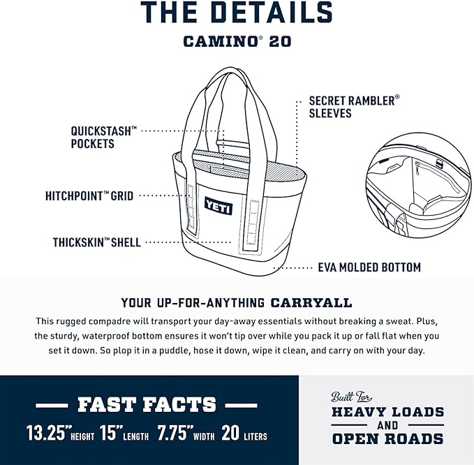YETI Camino 20 Carryall with Internal Dividers All-Purpose Utility Bag