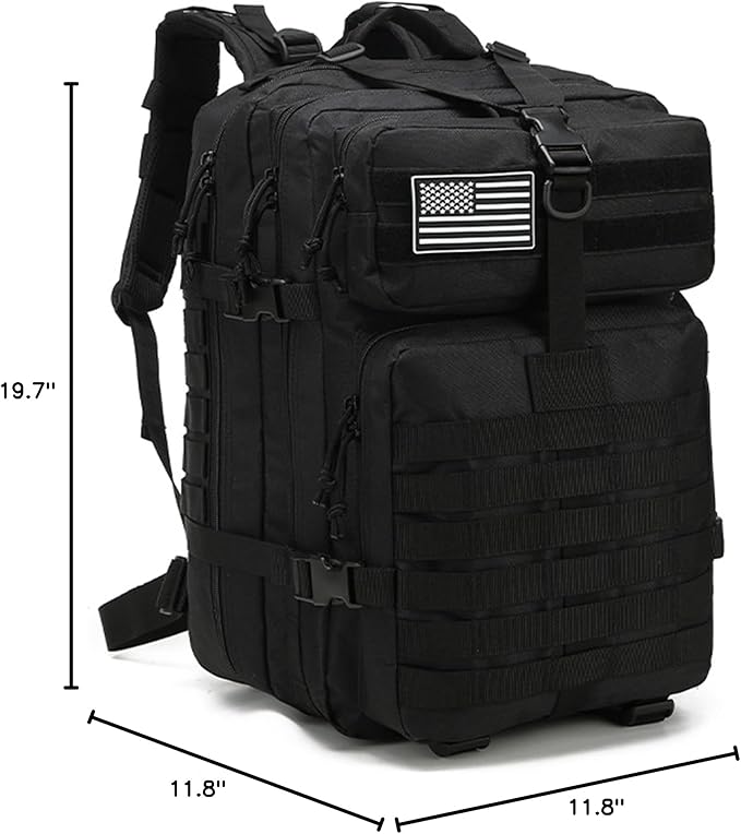 45L Military Tactical Backpack for Men &amp Women Bug Out Bag Assault pack Molle Daypack Hiking Trekking Rucksack(45L black)
