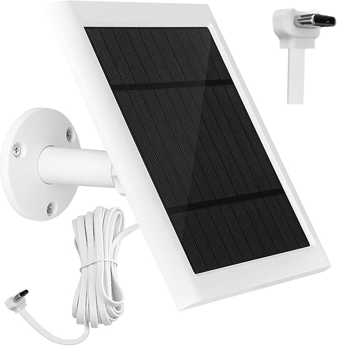 for Ring Doorbell Solar Panel - 4W Charger Compatible with Battery Doorbells Type-C Charging Port 9.84ft Cable