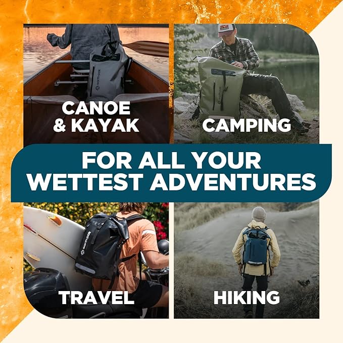 Earth Pak Waterproof Backpack - Heavy Duty Roll-Top Closure with Easy Access Front-Zippered Pocket and Cushioned Padded Back Panel for Comfort with IPX8 Waterproof Phone Case