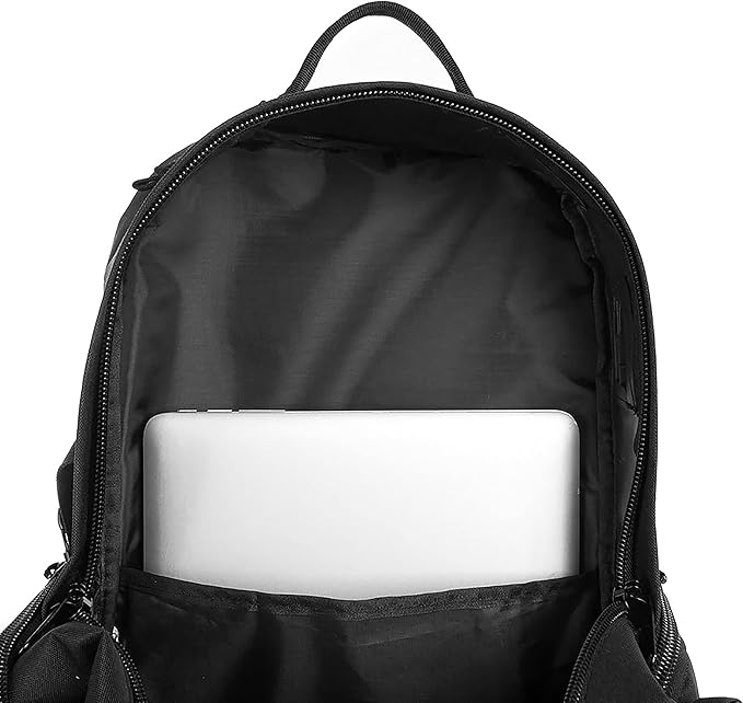 K-Cliffs Heavy Duty Backpack Student Laptop Travel Rucksack Deluxe School Bookbag Molle Tactical Hiking Daypack Black