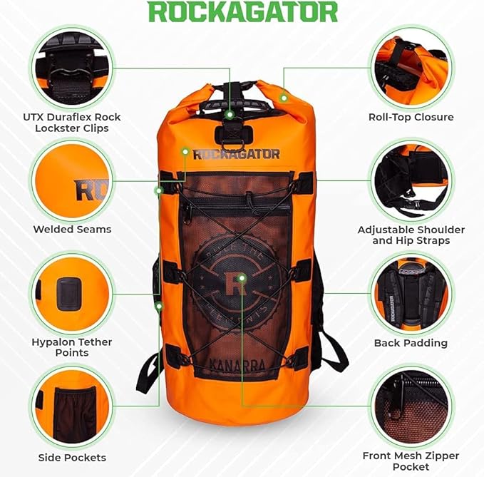 Rockagator Waterproof Backpack - HYDRIC Series Water Proof Floating Dry Bag River Pack (Desert Tan 40 L)