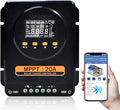 ECO-WORTHY MPPT Solar Charge Controller 12V/24V 20ABluetooth &amp APP MonitoringLCD Display Solar Panel Regulator for GelSLAFLDLFP Battery in Solar SystemRV