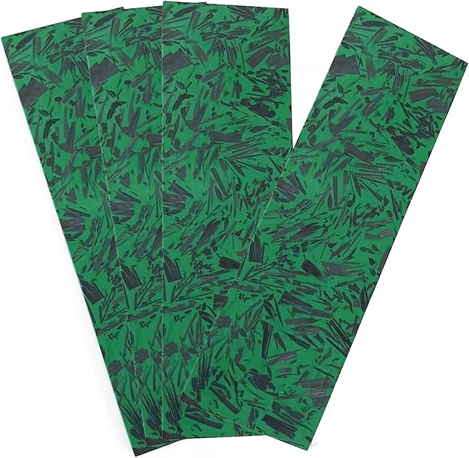 Blade handle scales are blank resin material 4-piece set DIY hand carved crushed carbon marble colored texture material(Green135x40x4mm)