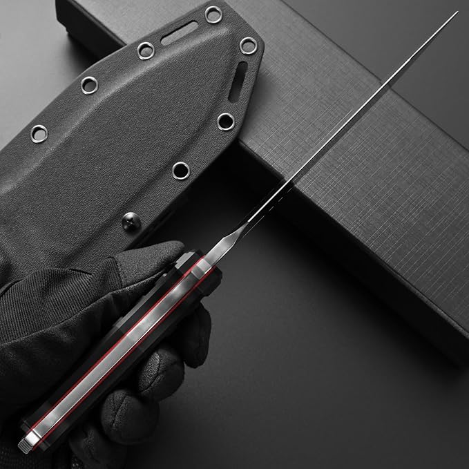 Eafengrow EF135 Fixed Blade Knife DC53 Steel Blade G10 Handle Full Tang Heavy Duty EDC Straight Knifes for Field Working Camping Survival Bushcraft(Silver)