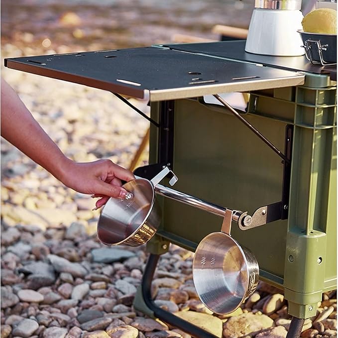 Storage Trunk Outdoor Camping Picnic Barbecue Storage Box Multifunction Folding Table Container with Extended for Garden Home Family Gathering Camping Storage Box(GrisSmall)