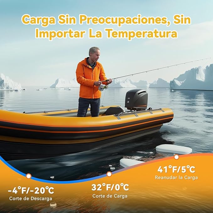 Power Queen Batería LiFePO4 12V 100Ah con Protección contra Bajas Temperaturas100A BMS Celdas de Batería de Litio de Grado A15000 Ciclos para RV BarcoCaravana Sin Red Camping Pesca