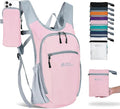 Hiking Backpack 10L/15L Small Daypack Lightweight Packable Travel Foldable Water Resistan for Women Men (Pink 15L)