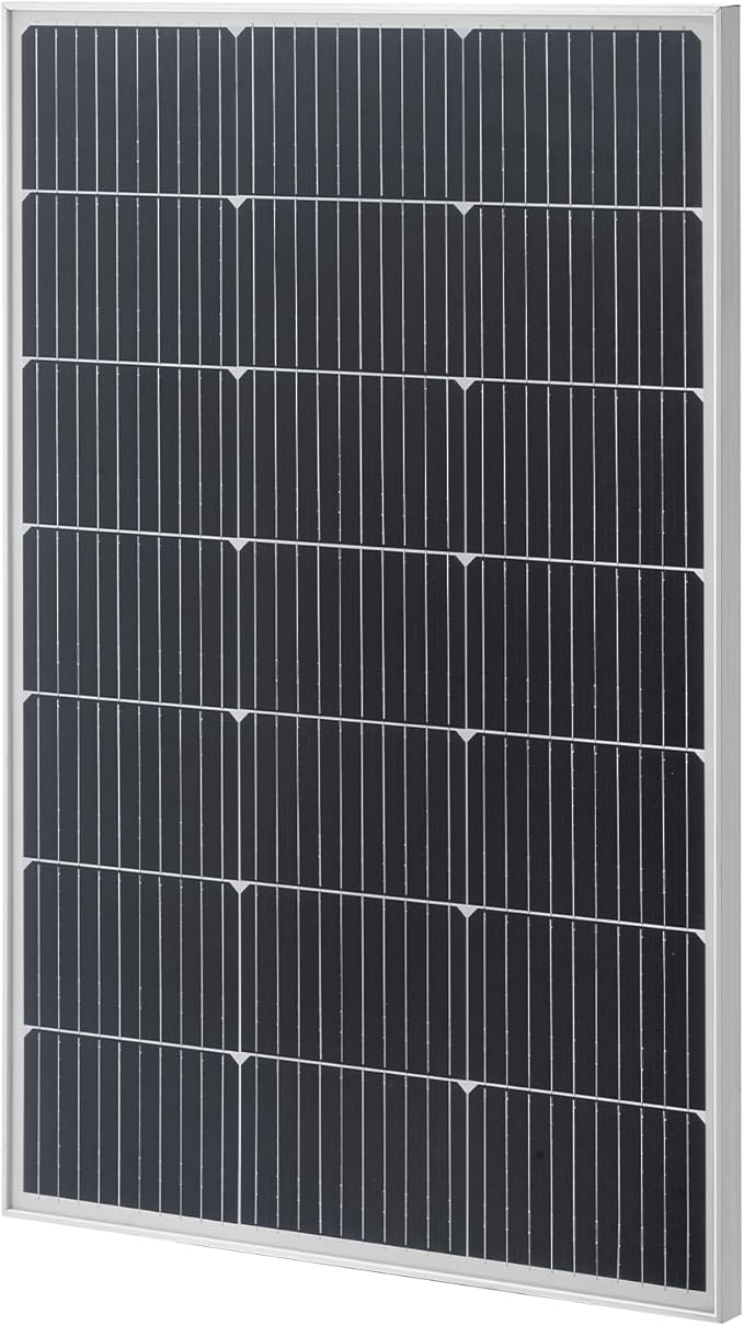 VEVOR 100W Monocrystalline Solar Panel 23% High-Efficiency Mono PV Module with Stable MC4 Output &amp Aluminum Frame IP65 Waterproof Solar Panel for Car Boat RV Flat Rooftop Off-Grid Applications