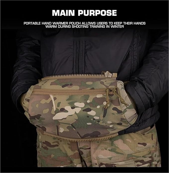 Winter Hand Warmer Pouch Waterproof Windproof Camping Hiking Protective Gloves Waist Bag