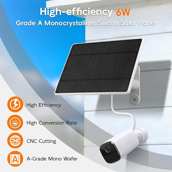 Solar Panel for eufy CameraSecurity Camera5V 4W Solar Panel for eufy Cam 2/2 Pro2C/2C ProIP65 Waterproof USB-C Solar Panel Charger for eufy with Micro USB &amp Rubber Plug
