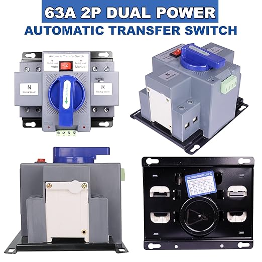 2P 63A 110V Dual Power Automatic Transfer Switch Generator Changeover Switch 50HZ/60HZ