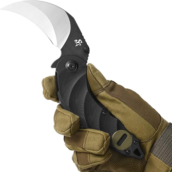 Sitivien ST160 Pocket Folding KnifeK110 Steel Blade with G10 Handle EDC Tool Knife for Outdoor CampingHikingFishing(Green)