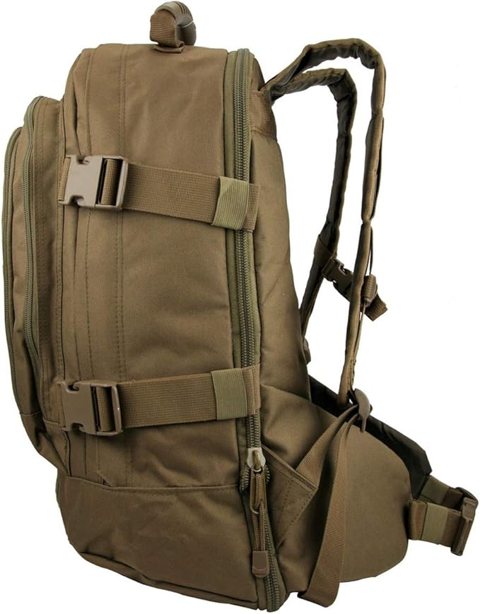 3 Day Tan Expandable Tactical Camping and Hiking Backpack Military Trekking Bag
