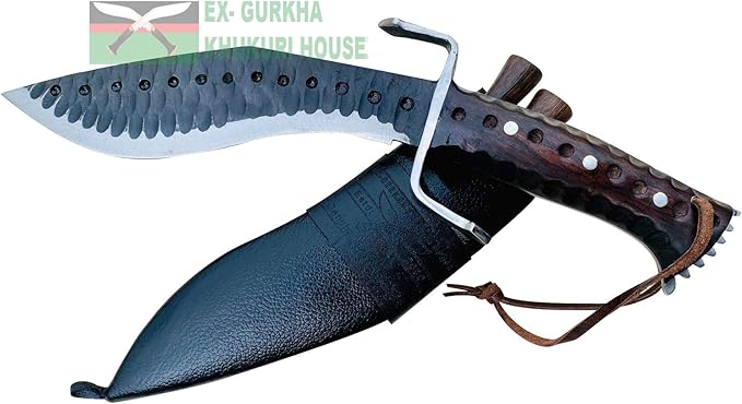 Custom Farmer Rust Free Kukri - 8 Hand Forged Blade Authentic Khukuri - Handmade in Nepal - Carbon Steel with Rosewood Handle