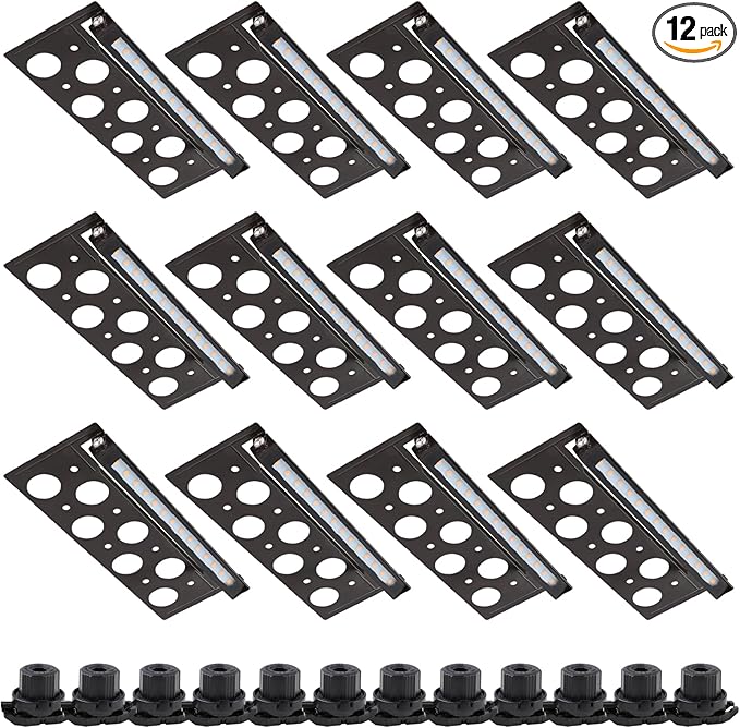 Energetic 7 Inch Retaining Wall Lights Outdoor LED Step Lights 4W Low Voltage Landscape Lighting Waterproof Hardscape Lighting 12V-24V AC/DC 3000K Warm White with Wire Breakers FCC 12 Pack
