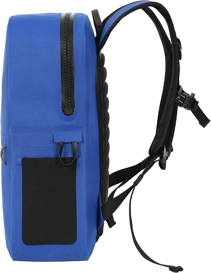 Breakwater Supply™ Fogland Waterproof IP68 Submersible Backpack | Laptop Sleeve Side Pockets Airtight Zippers for Outdoors Travel Kayaking Hiking Daypack Unisex TPU Dry Bag (Marker Blue 20L)