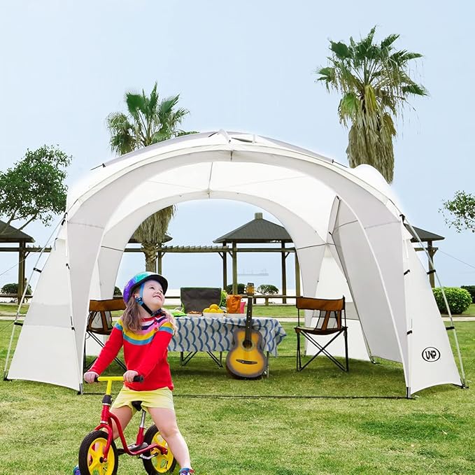 UNP Easy Beach Tent Pop Up Canopy UPF50+ Tent with Side Wall Ground Pegs and Stability Poles Sun Shelter Rainproof Waterproof for Camping Trips Backyard Fun Party Or Picnics