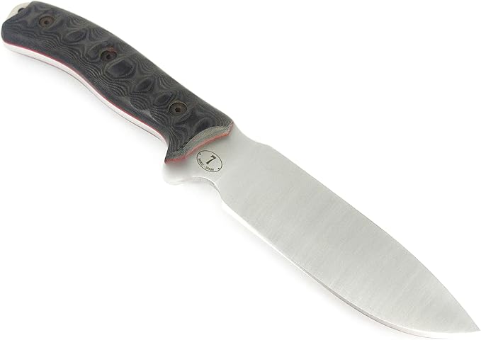 JEO-TEC Nº7 Full Tang Knife for Bushcraft Survival Hunting Camping Fishing 10.25 Overall Length BÖHLER N690C Stainless Steel Leather Sheath Sharpener Stone &amp Firesteel - Handmade