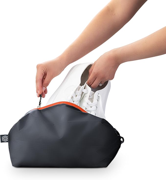 Large Compression Packing Cubes for Travel-Packing Cube Luggage Organizers 7 Piece Set for Checked Luggage-Ultralight Expandable/Compression Bags by TRIPPED Travel Gear (Grey/Orange)