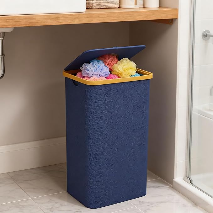 hejhncii Pack of 1 Large Capacity University Cloth Storage Container 100L Collapsing for Easy Bending Home Garage Otherwise Office Storage Handsfree Lid