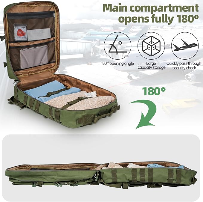 ANILD Tactical Backpack 50L Army 3 Days Assault Pack Bag Military Molle Backpack Heavy Duty Rucksack Water Resistant