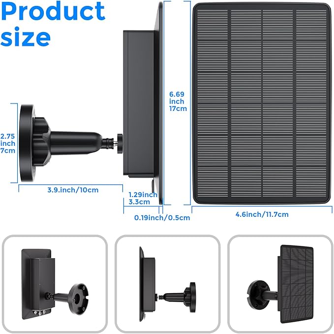 Solar Panel for Trail Cameras 5000mAh Solar Battery Charger Kit with 12V 1A &amp 6V 1.5A Dual Output Built-in Lithium Battery | IP65 Waterproof Compatible with Bushnell Stealth Cam Wildgame
