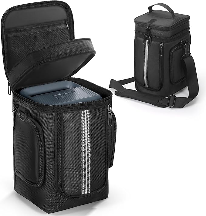 Travel Bag Compatible with Anker SOLIX C300 Padded Soft Case with Adjustable Shoulder Strap &amp Multi-Pocket Design Protective Storage Bag for Camping &amp Travel Charging Accessories