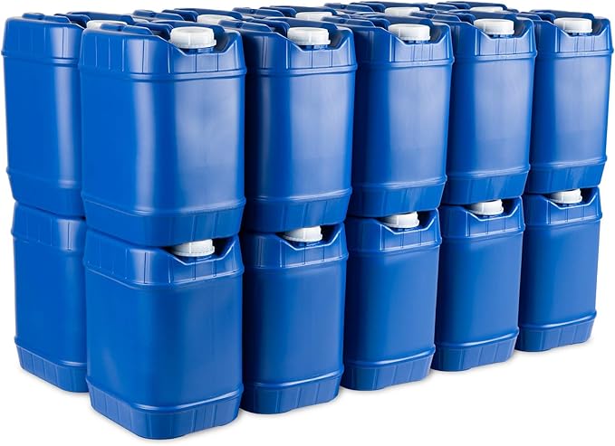5-Gallon Stackable Water Storage Containers Emergency Water Storage for Camping and Disaster Preparedness 100 Gallons