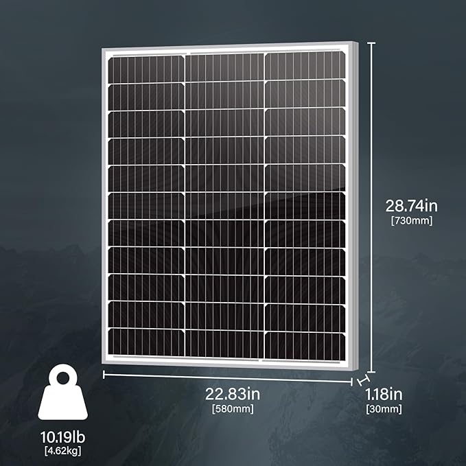 Newpowa 80W(Watt) Solar Panel Monocrystalline 12V 10BB High Efficiency PV Module High-Efficiency Battery Maintainer Power for Battery Charging of Boat RV Camper SUV and Other Off-Grid Applications