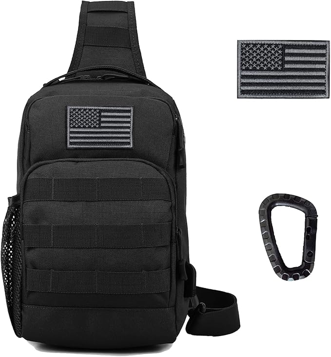 Valinov Tactical Shoulder BagMolle Shoulder BackpacksMilitary Sling Daypack Backpack with USB Charging port